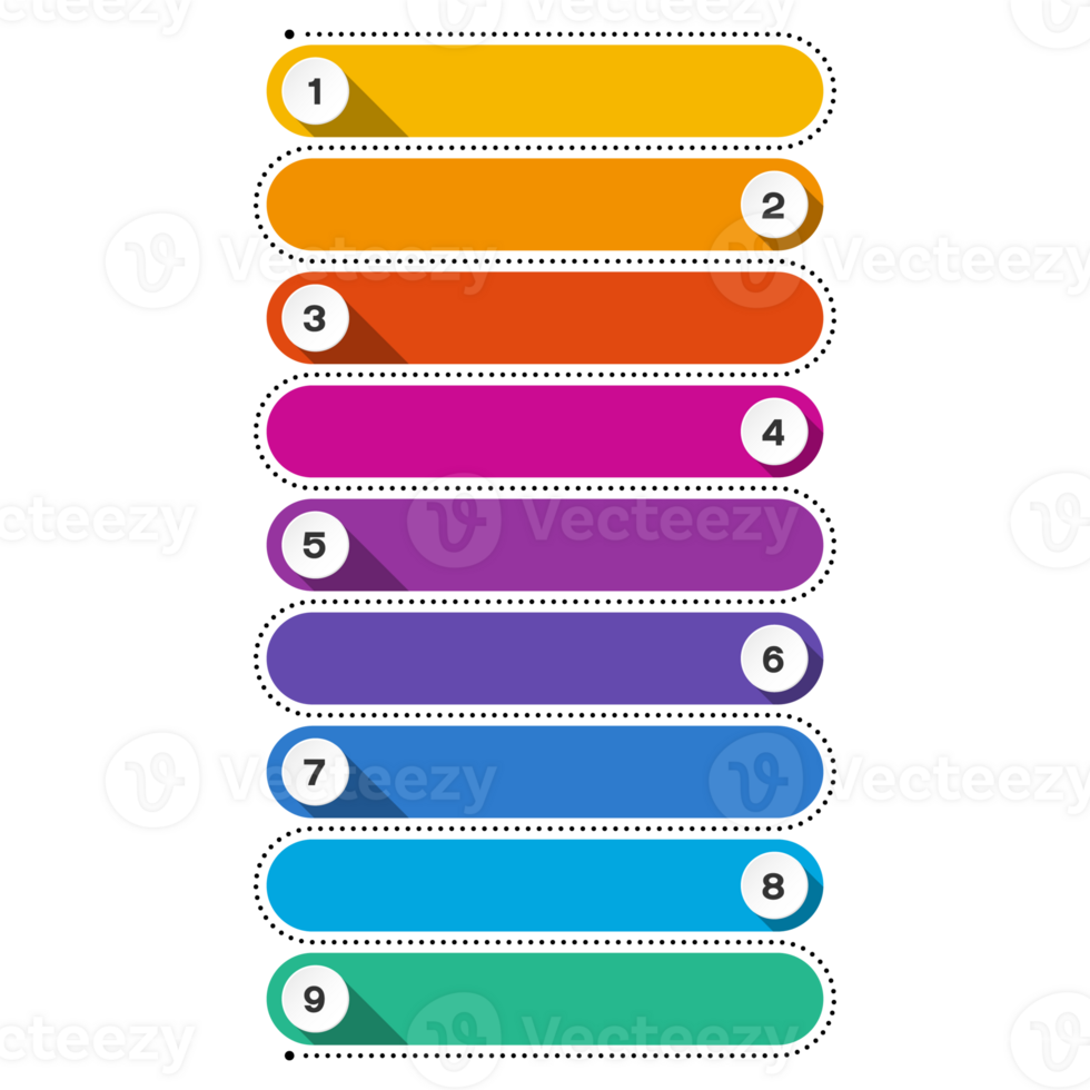 Infographic with 9 steps, process or options. for presentation. png