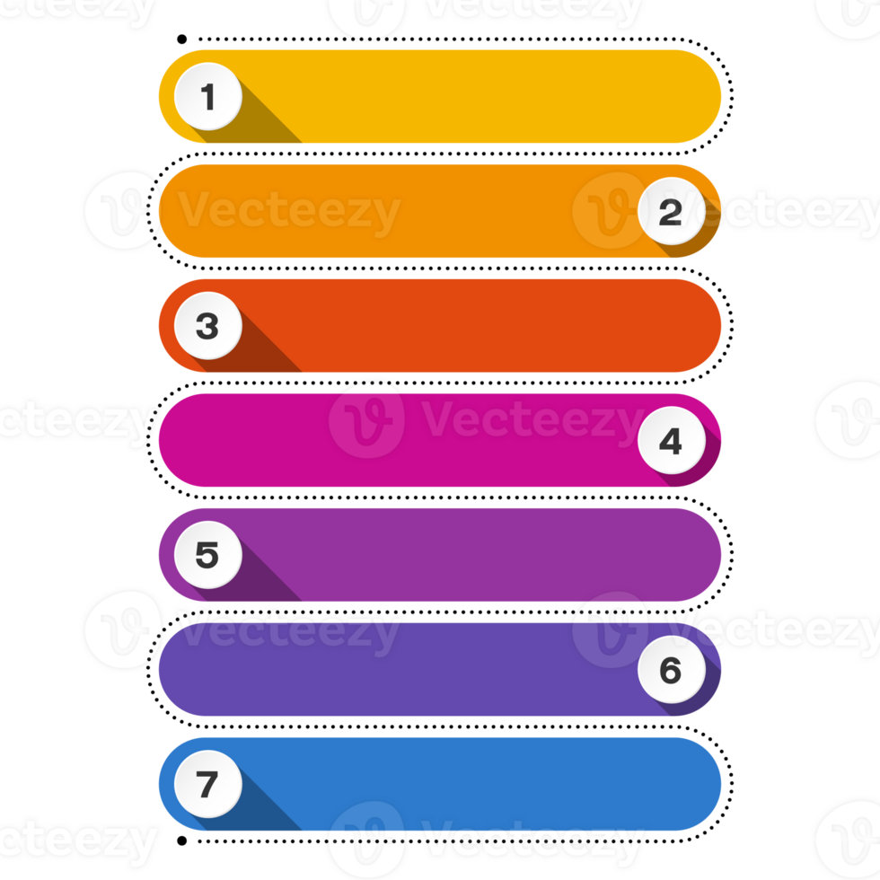 Infographic with 7 steps, process or options. for presentation. png