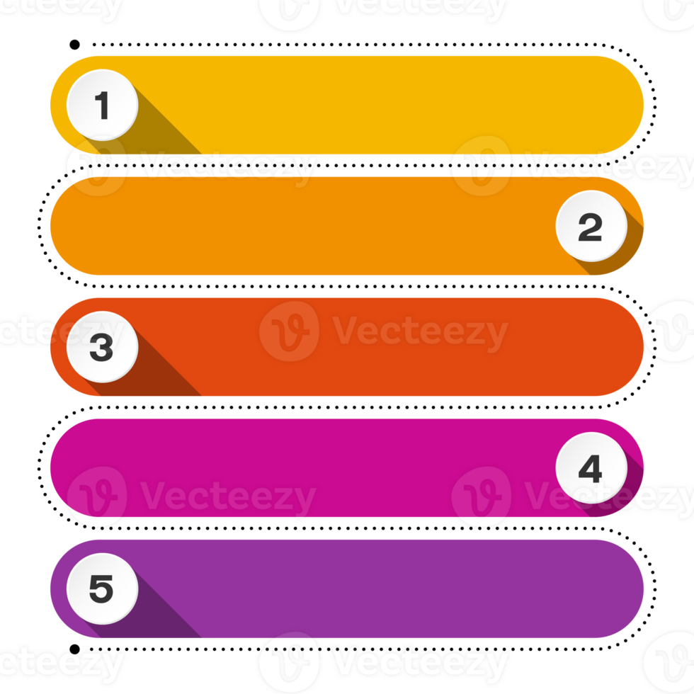 Infographic with 5 steps, process or options. for presentation. png