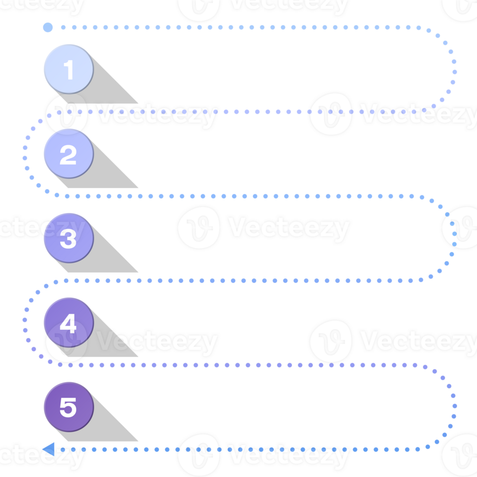 Blue color, Infographic with 5 steps, process or options. png