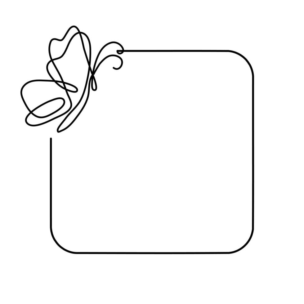 Butterfly Line Art Frame Background vector