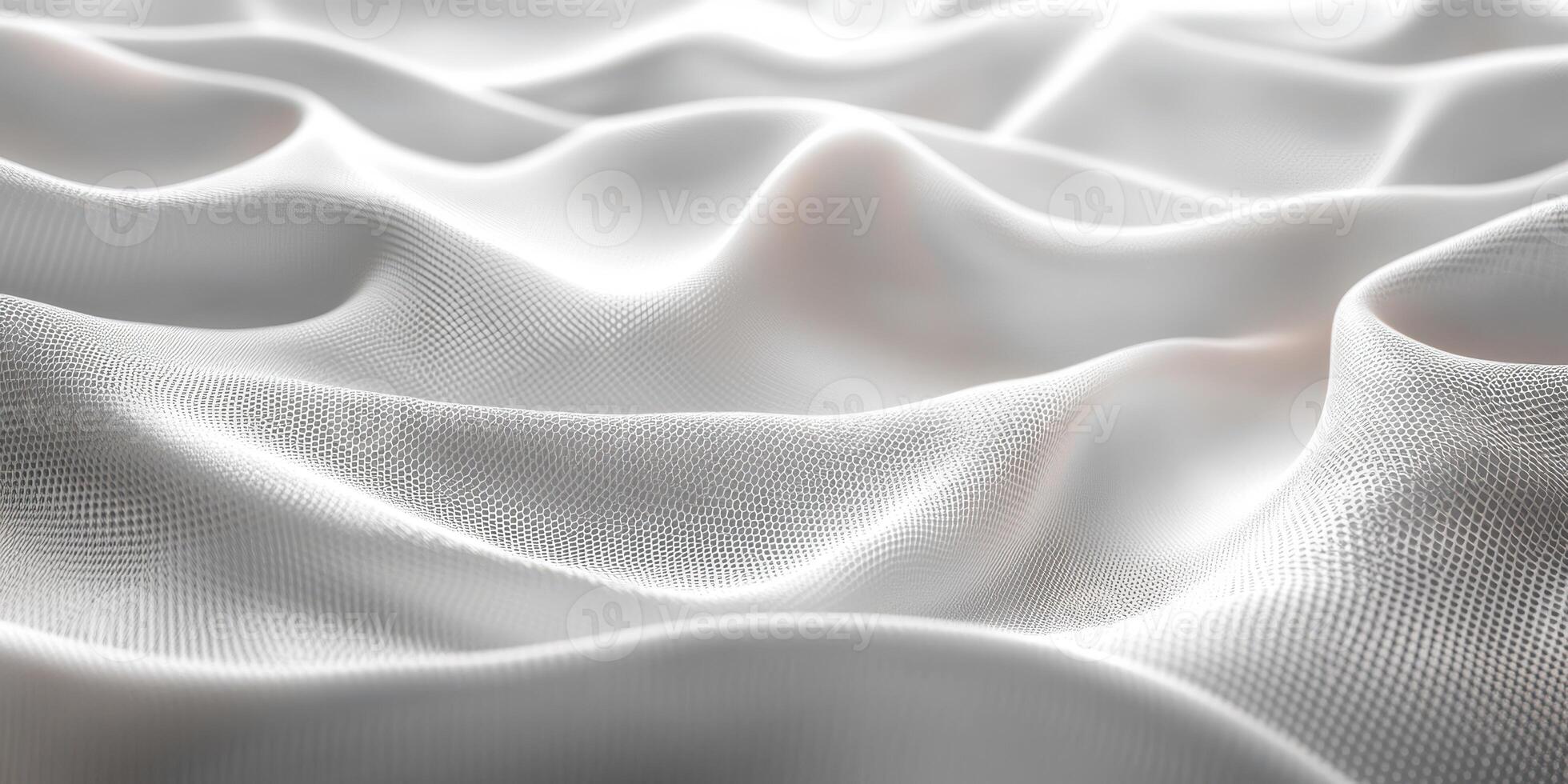 Elegant white fabric draped gracefully to showcase its soft texture and subtle sheen in bright natural light photo