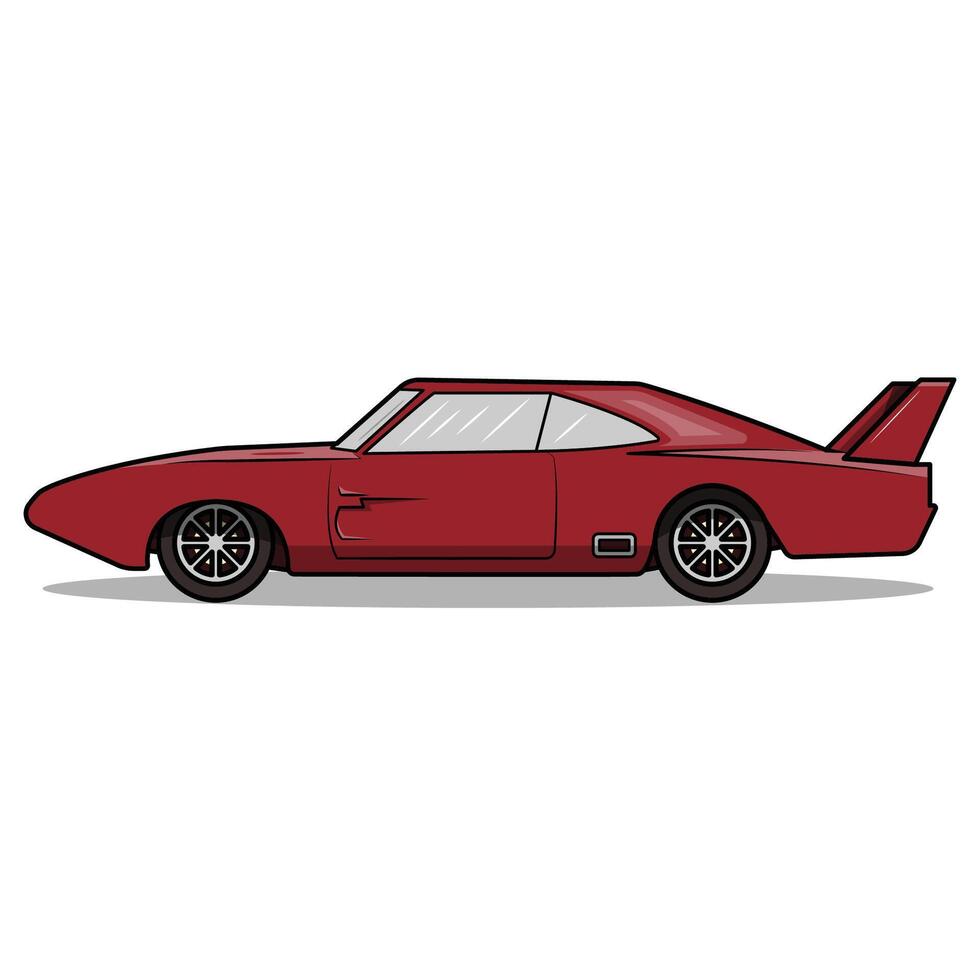 The Illustration of Dodge Car Racing in Red vector
