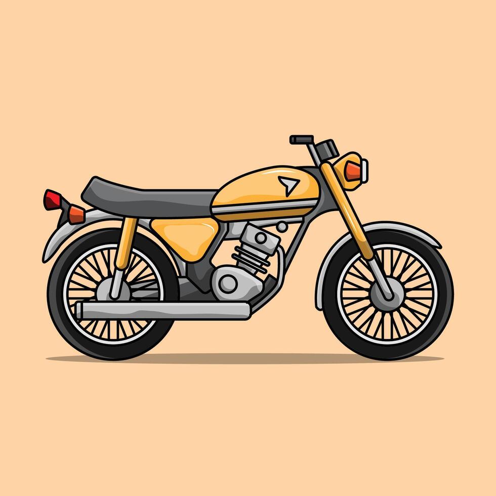 The Illustration of Yellow Classic Motocycle vector