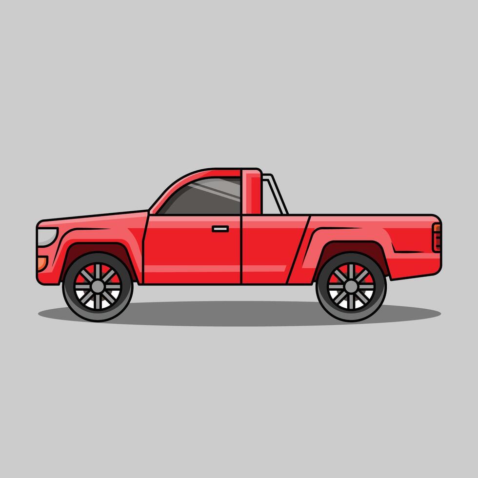 The Illustration of Car Truck in Red vector