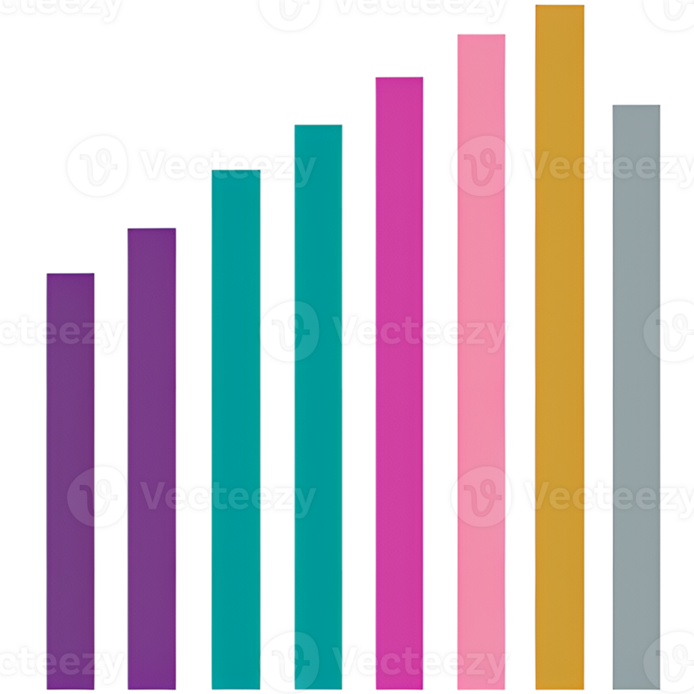 Colorful bar chart, illustration. png