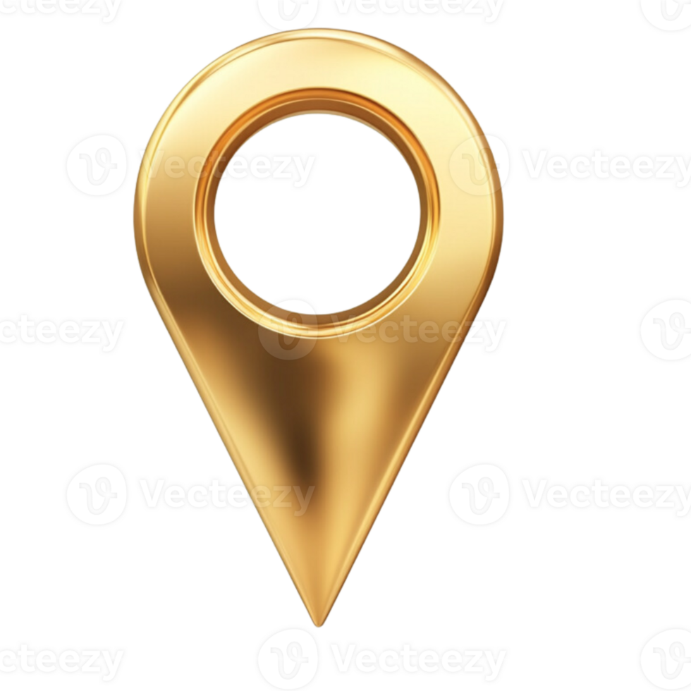 3d gold map pointer png
