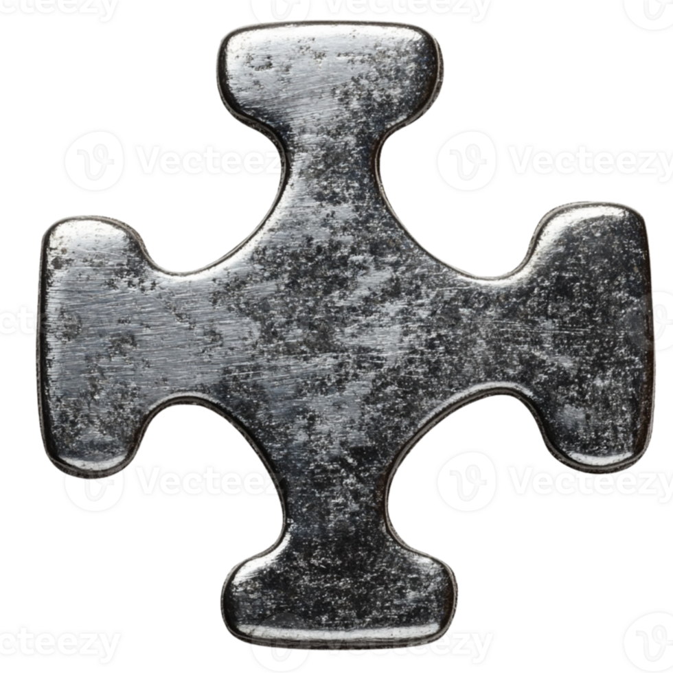 Gray Puzzle piece isolated on transparent background. png