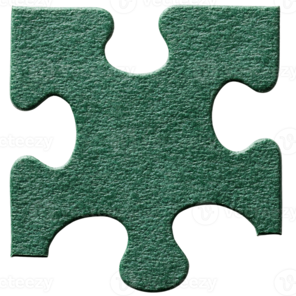 Green Puzzle piece isolated on transparent background. png