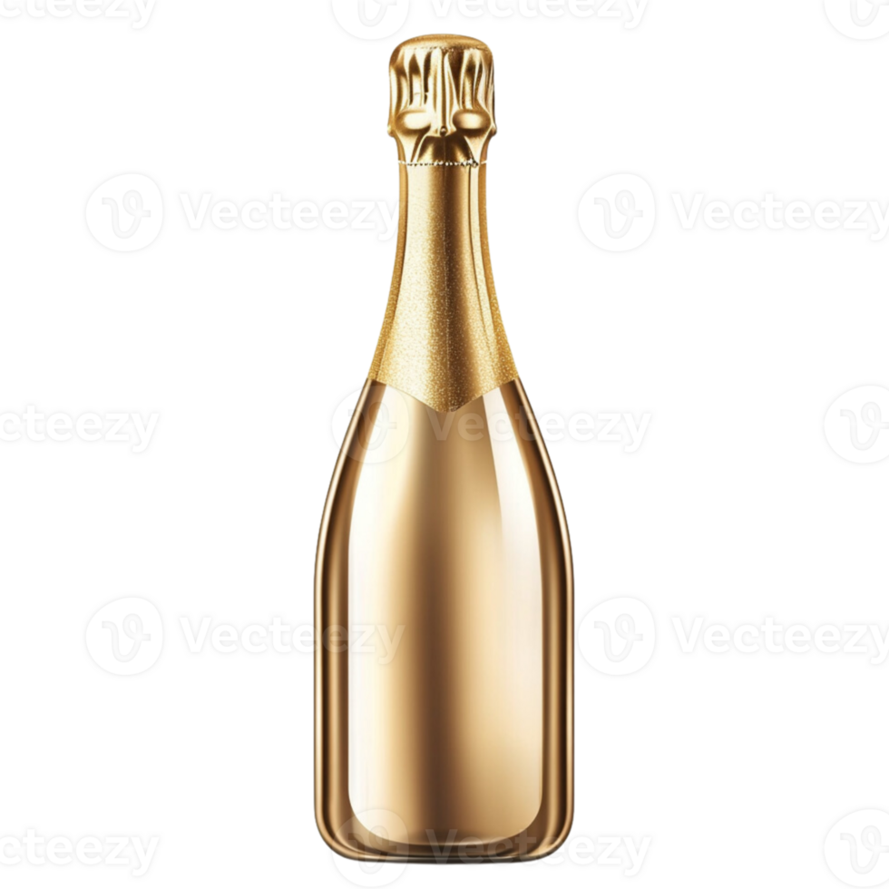 Champagne bottle isolated on transparent background. png