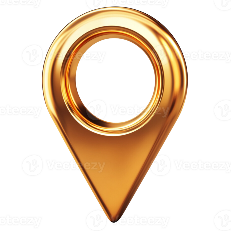 Golden map pointer png