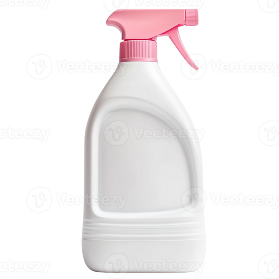 White plastic spray bottle isolate on transparent background. png