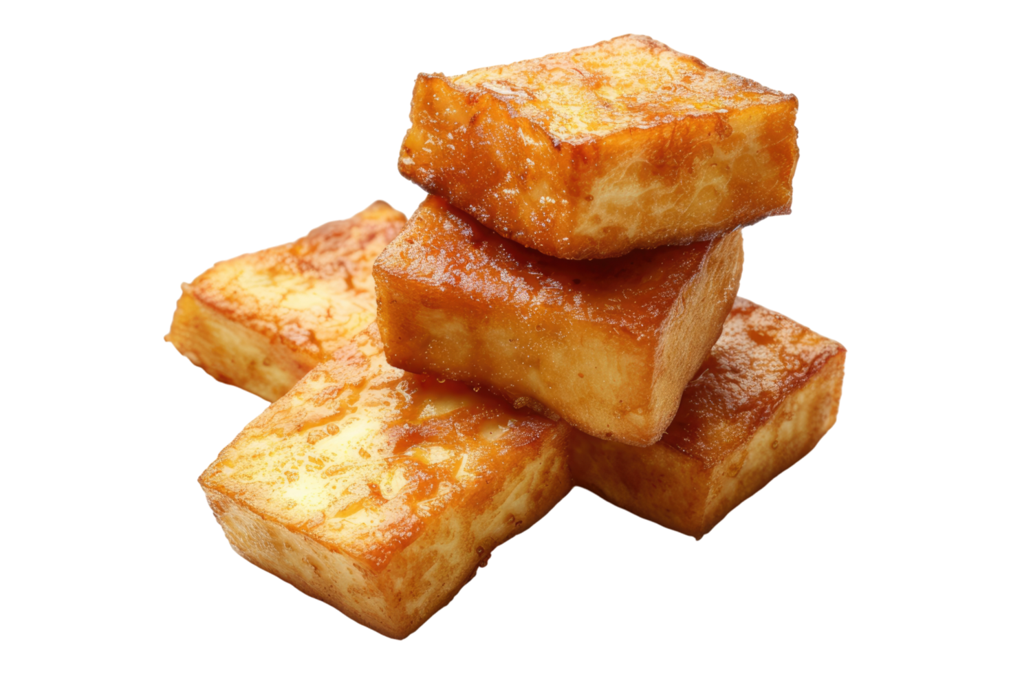 Pile of tofu cubes on a transparent background png