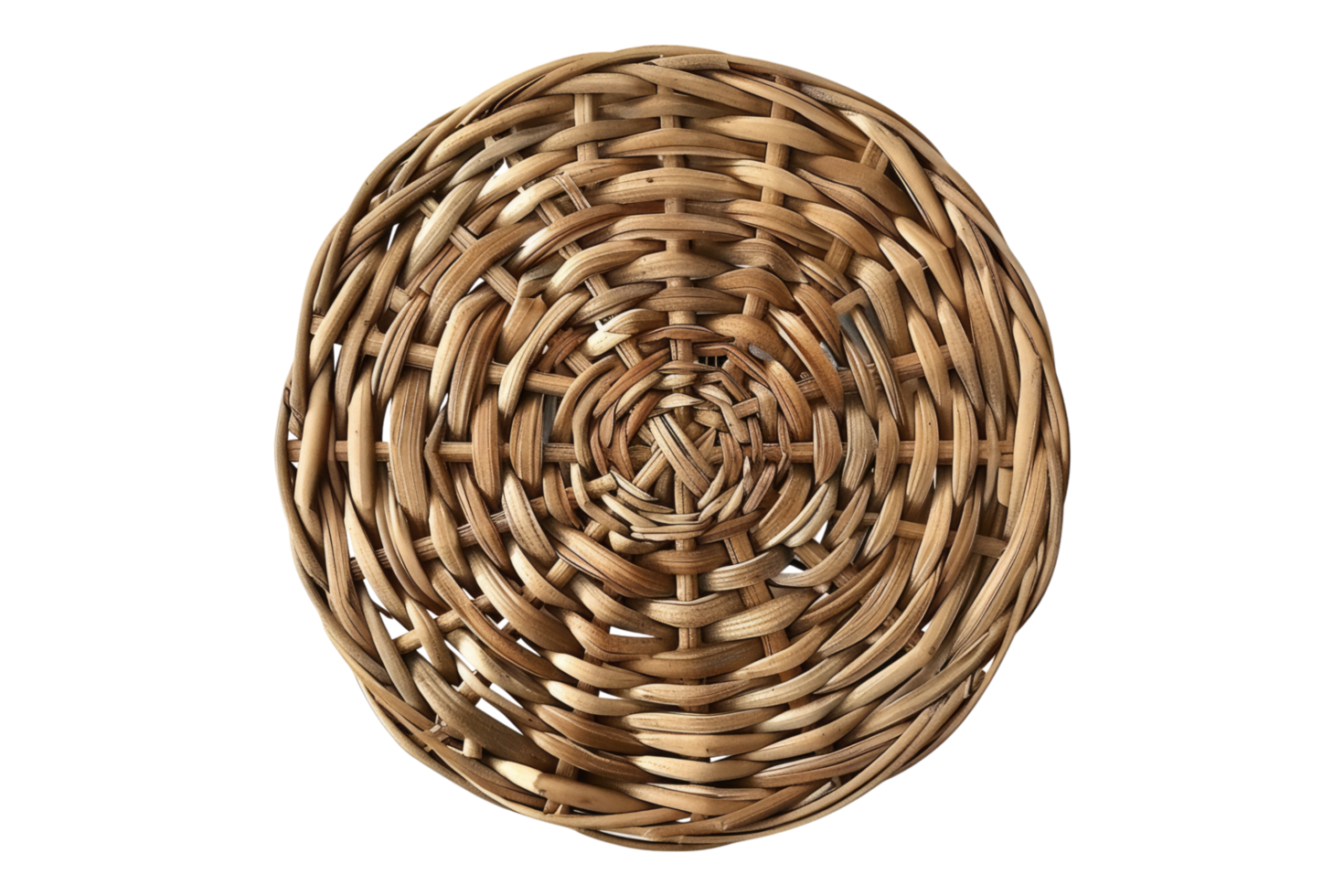 A wicker basket on transparent background png