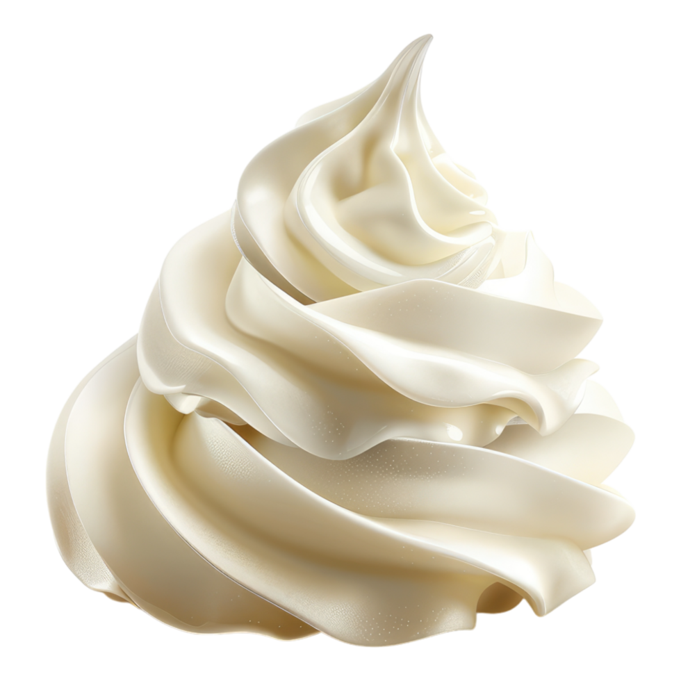 A white whipped cream on a transparent background png