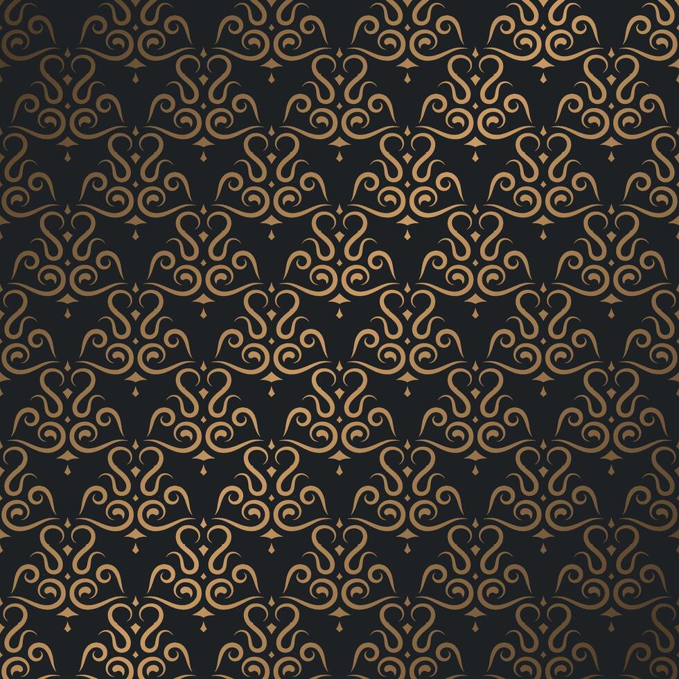 Luxury golden dark seamless pattern background. vector