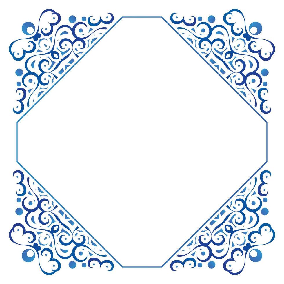 creative blue art frame design vector