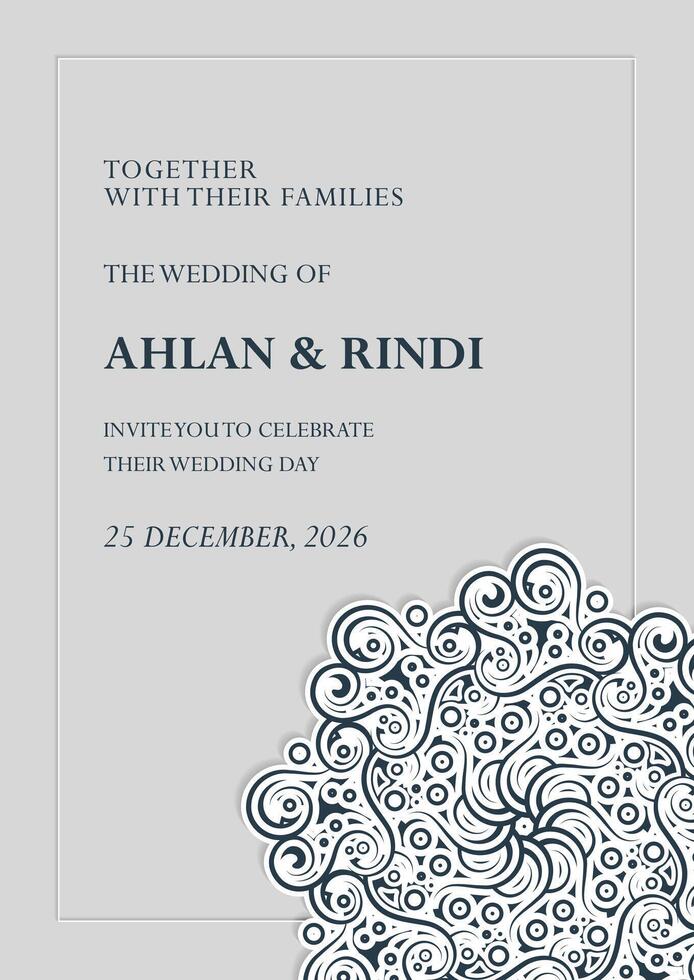 wedding invitation mandala design background design template vector