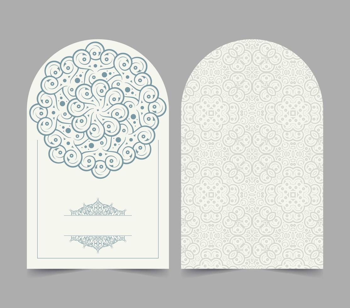 flat vintage mandala style greeting card vector