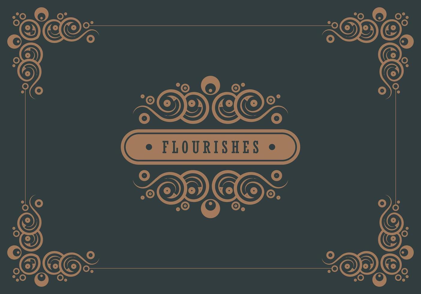 Flat ornament greeting card design template. vector
