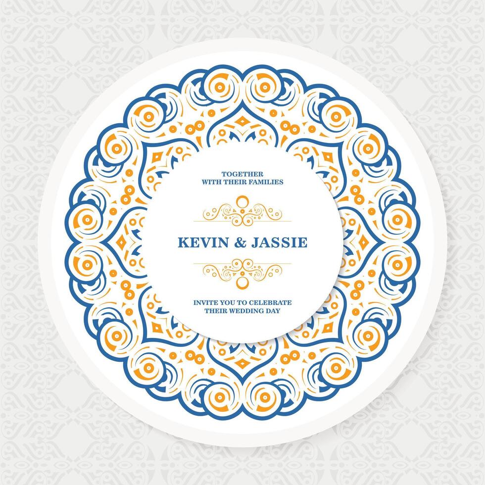 gradient classic wedding invitation template vector