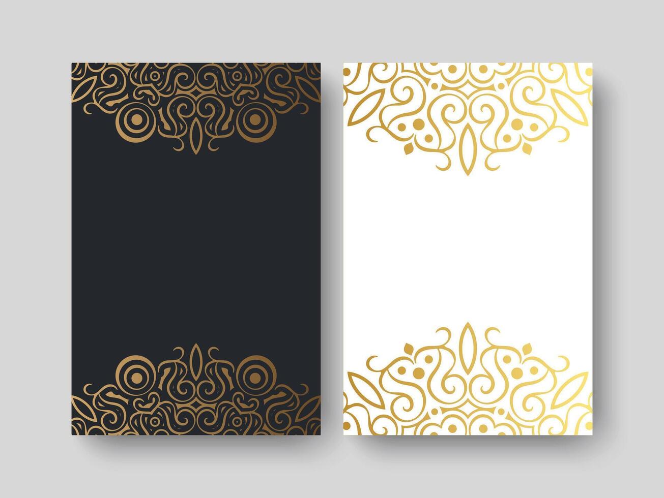 Luxury golden cover of elegant pattern motif in gold color. vector
