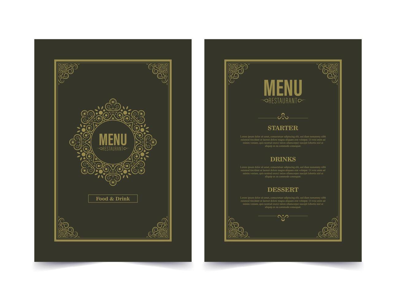 Menu Layout with ornamental Elements design template vector