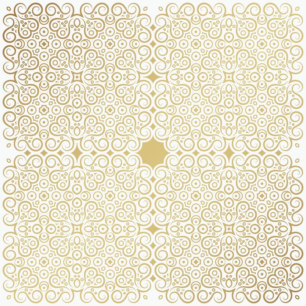 Luxury white and golden ornament pattern design background vector