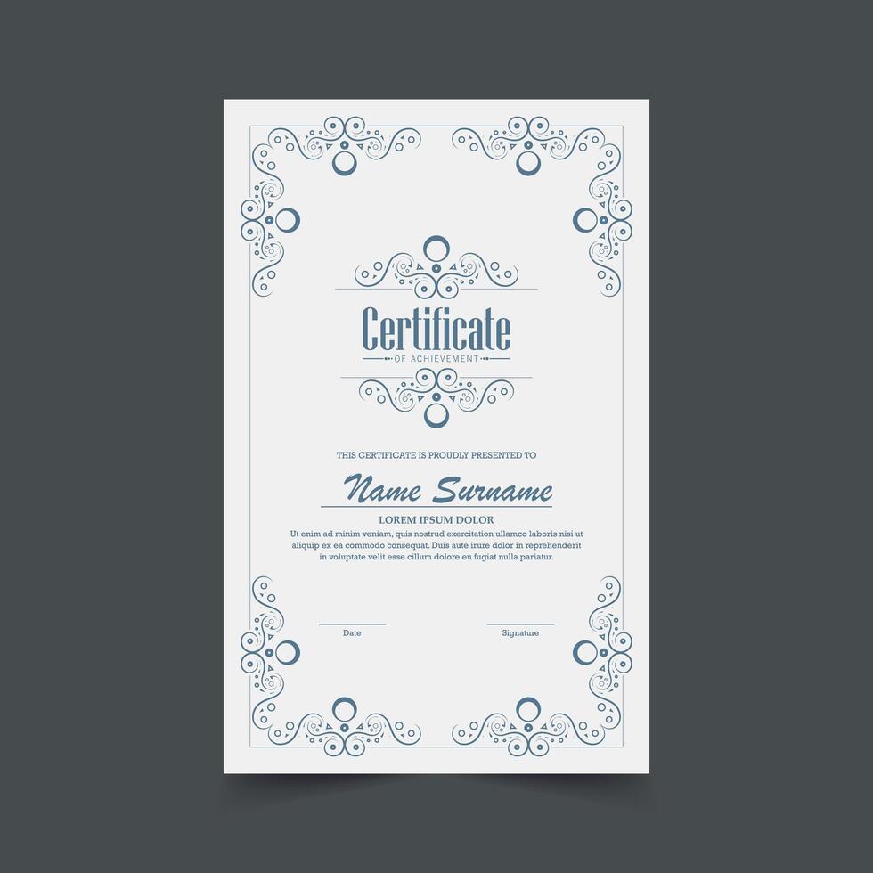 certificate of achievement award template. vector