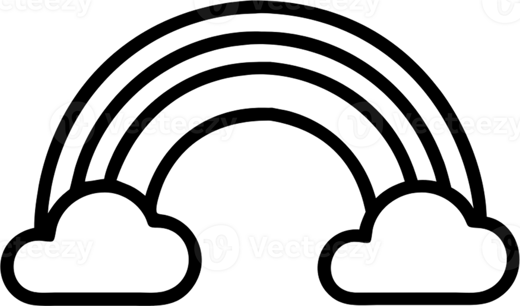 Rainbow in outline icon style, weather and astronomy theme. png