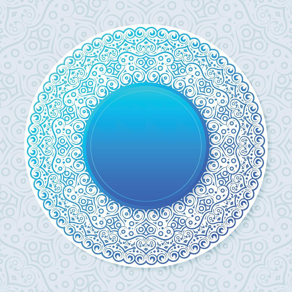 Blue and White border pattern background. vector