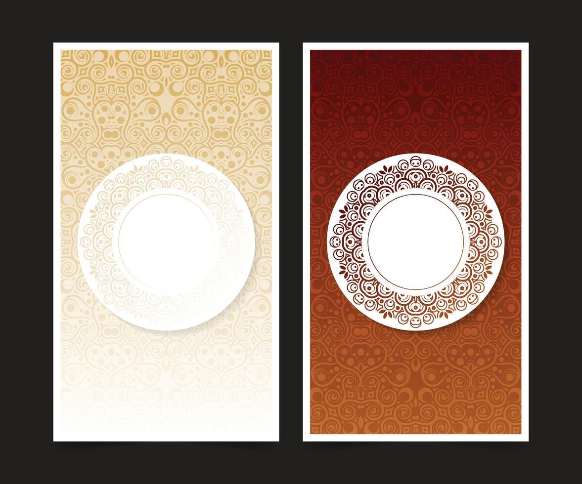 Luxury Gold greeting card with border motif design template vector