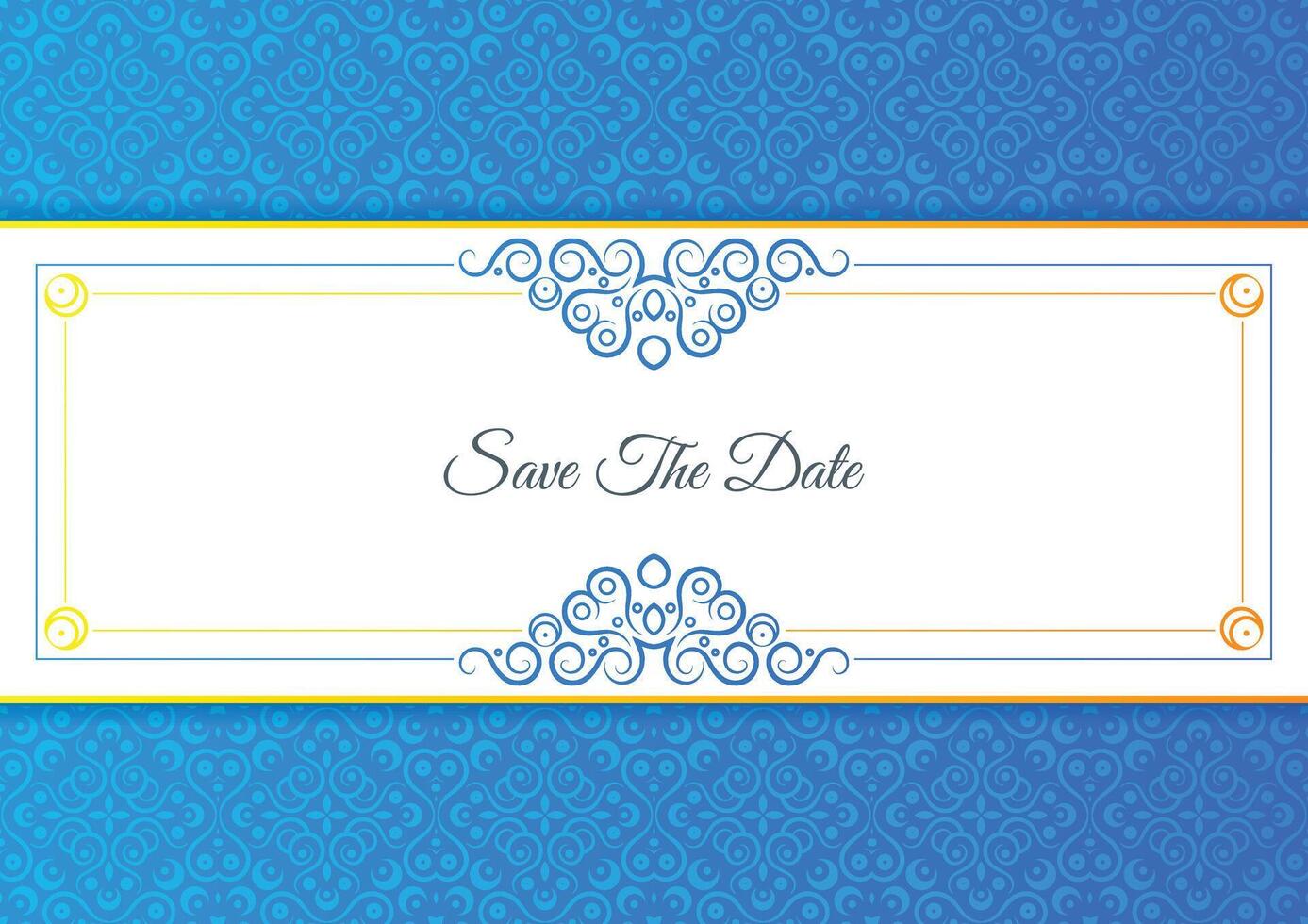 elegant blue pattern style invitation. vector