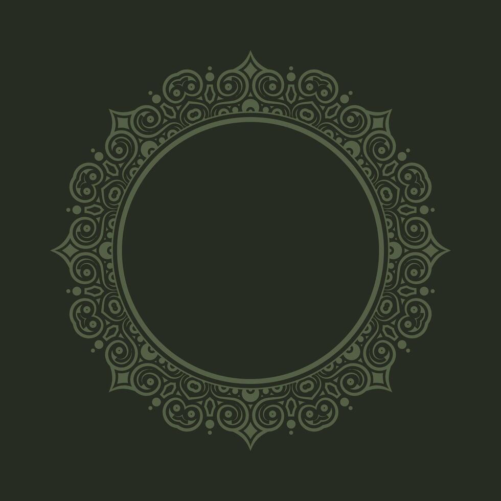 flat vintage decorative circle lines border background vector