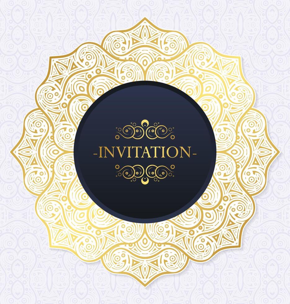 elegant blue mandala style invitation. vector