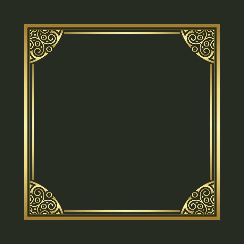 Elegant golden decorative frame design background vector