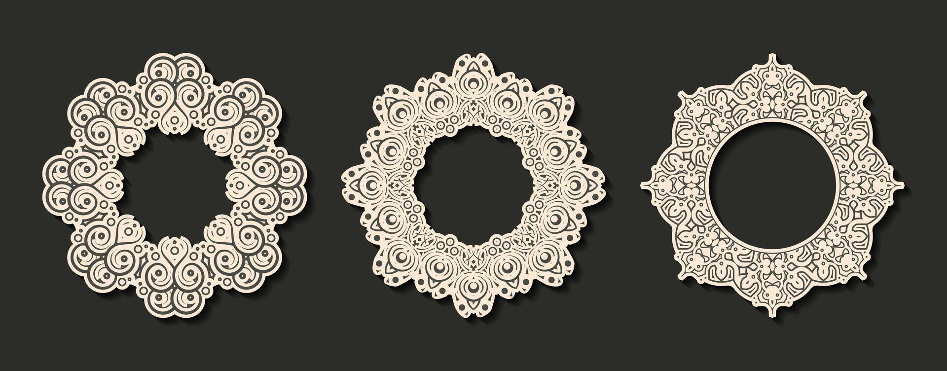 isolated vintage label design with circle frame. vector