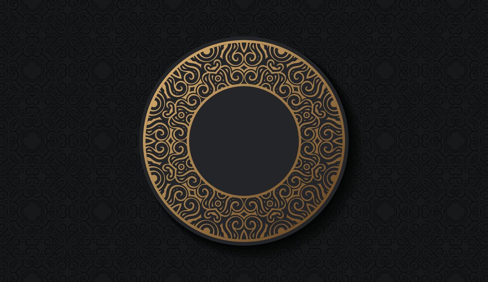 Luxury Gold classic round floral frame design vector