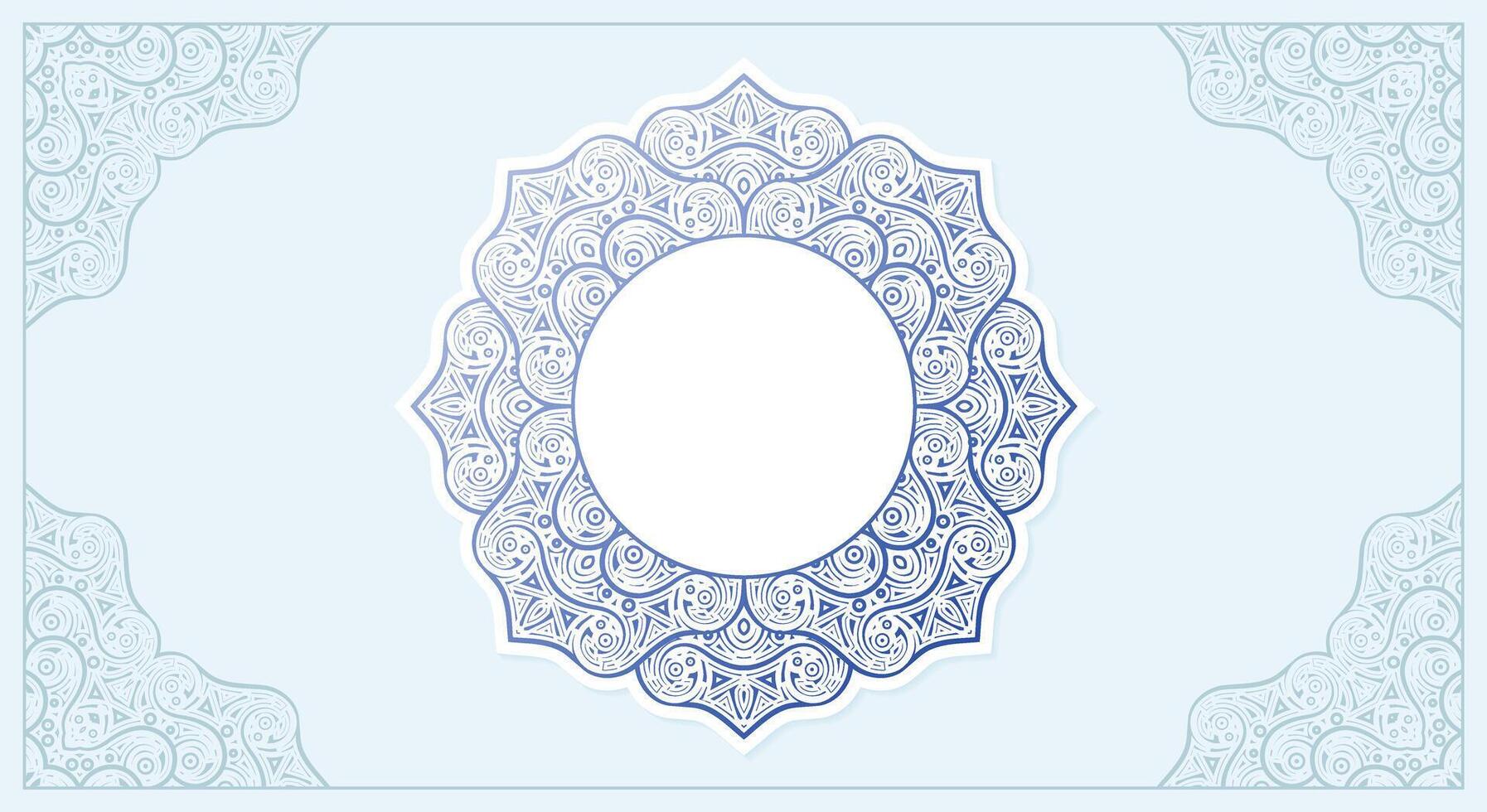 Blue and White wallpaper border pattern background vector