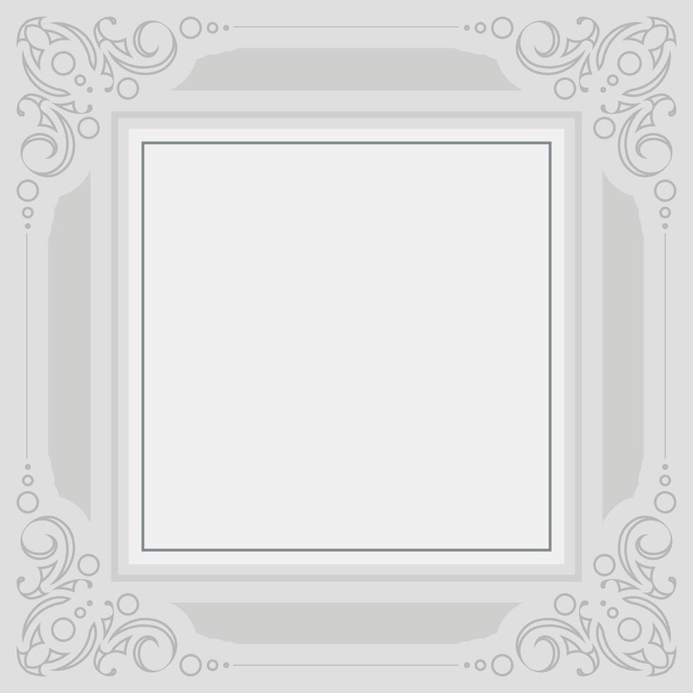 flat vintage Calligraphic square ornament frame line vector