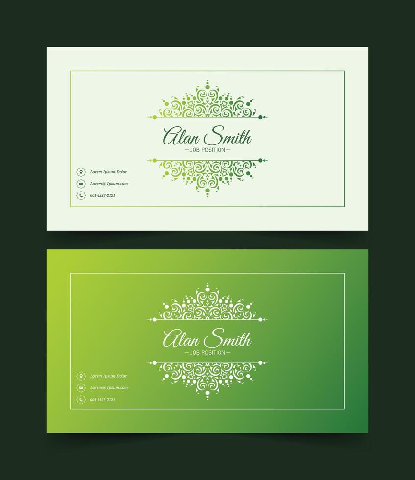 elegant Green decorative logo and business card template. vector