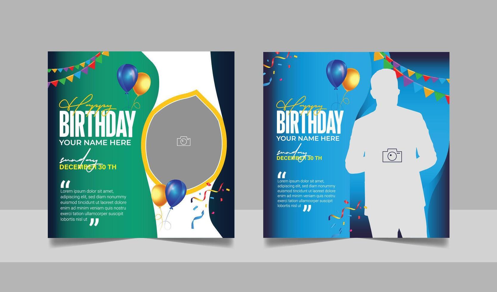 Birthday celebration social media post vector