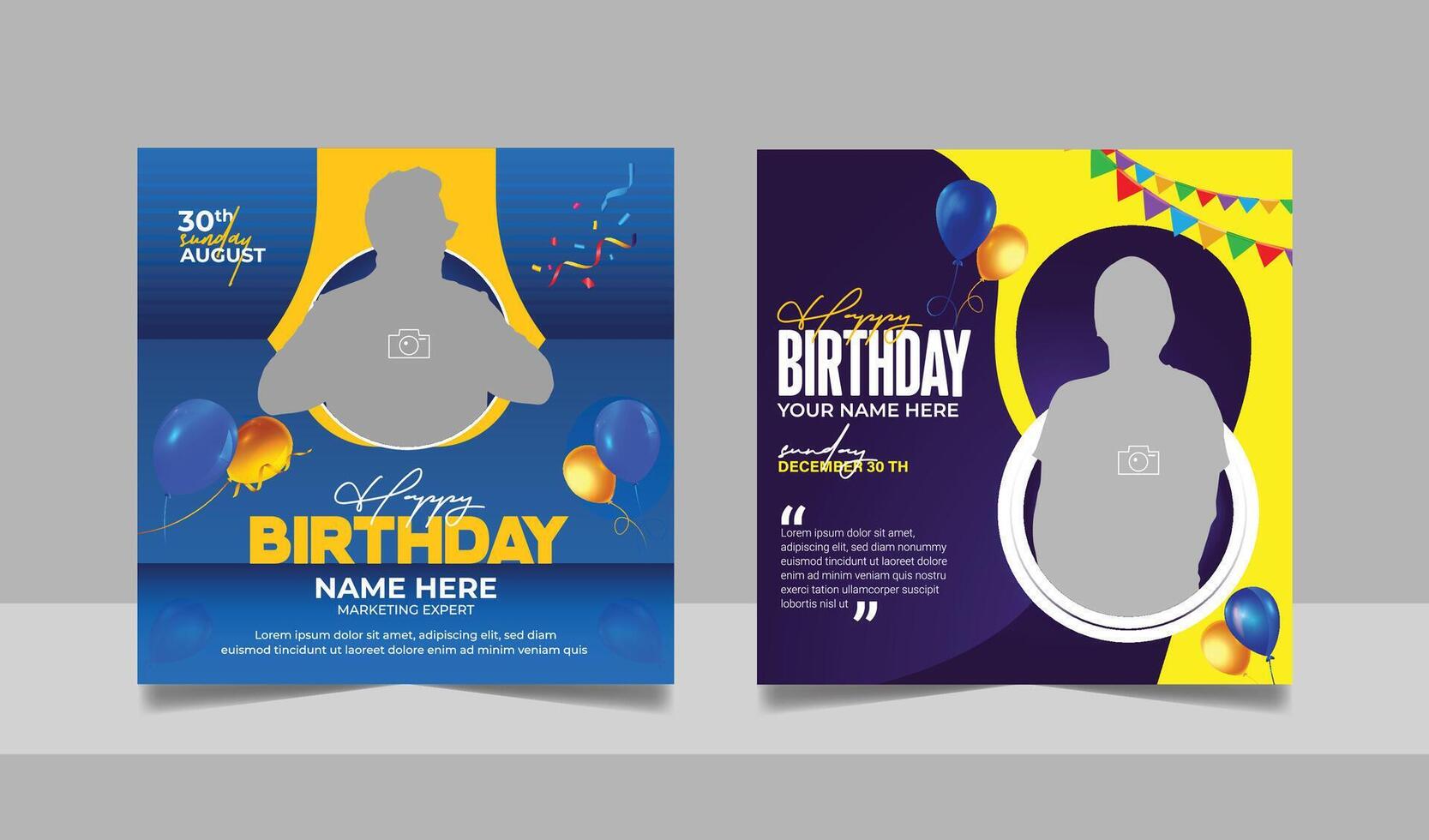 Social media Birthday wishes post design vector