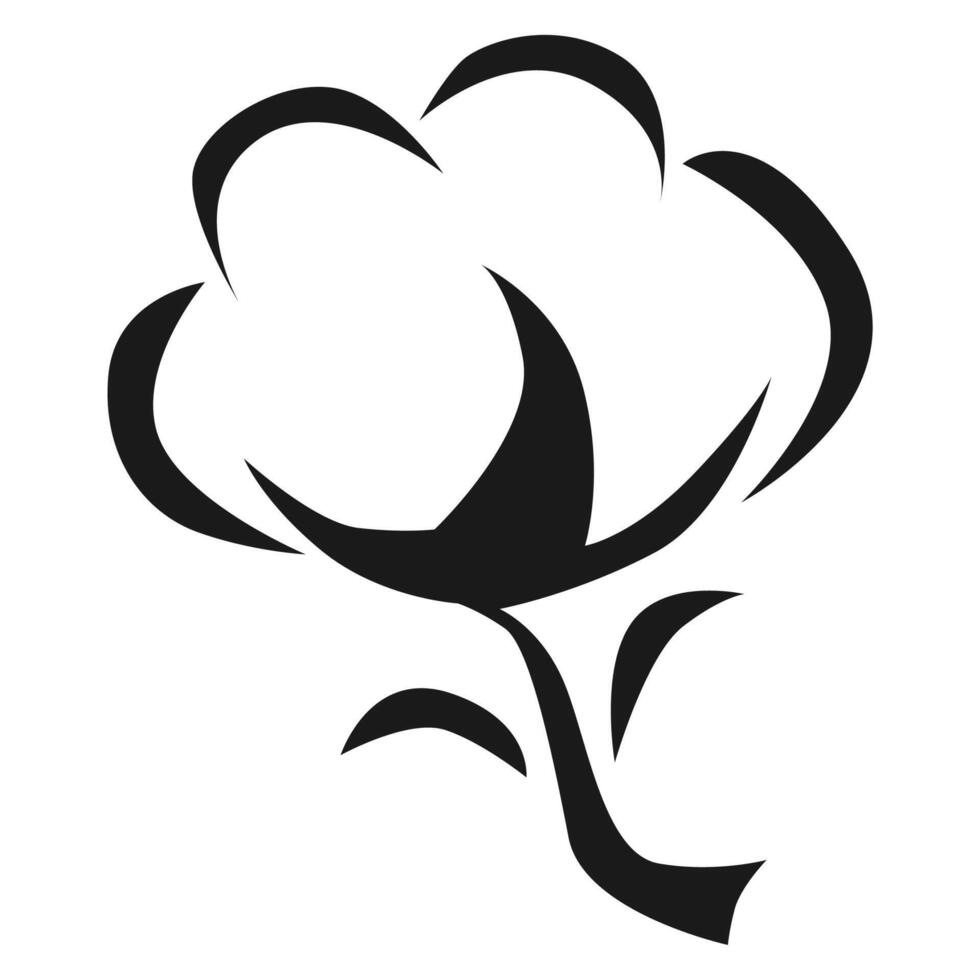 Cotton logo icon black and white vector