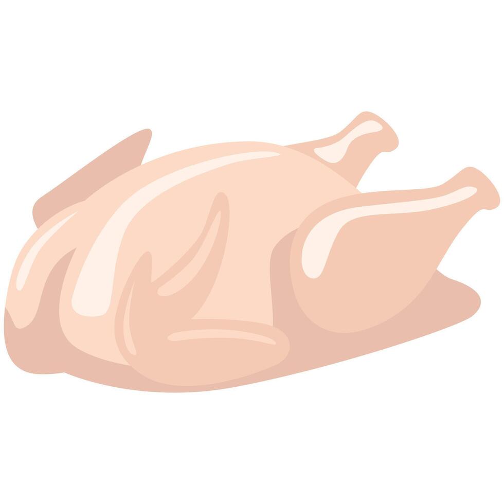 Raw chicken on a cutting board, perfect for food blogs, recipe cards, and cooking websites. Fresh, uncooked poultry ready for preparation. vector