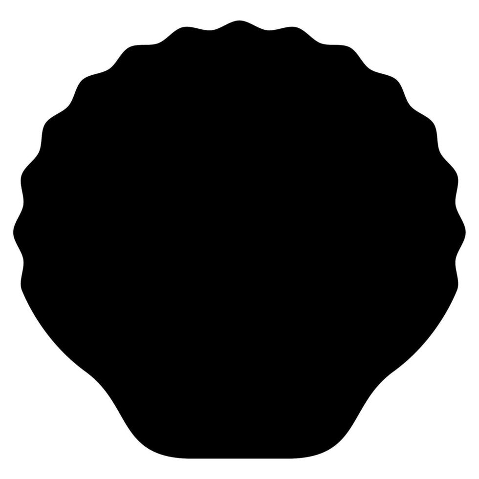 Black seashell silhouette suitable for beachthemed designs, ocean conservation materials, marine biology projects, and summerthemed graphics. vector