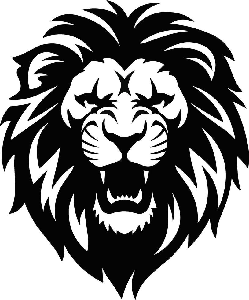 Silhouette Roaring Lion Head in Profile Available on EPS File vector