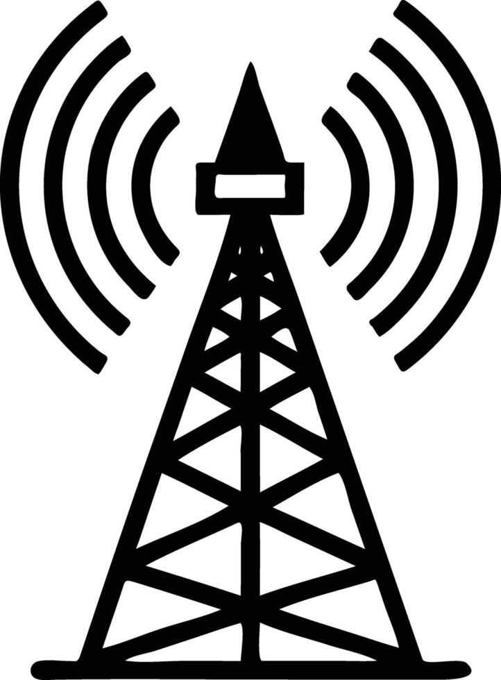 Gigantic Transmitting Tower Silhouette Available on EPS File vector
