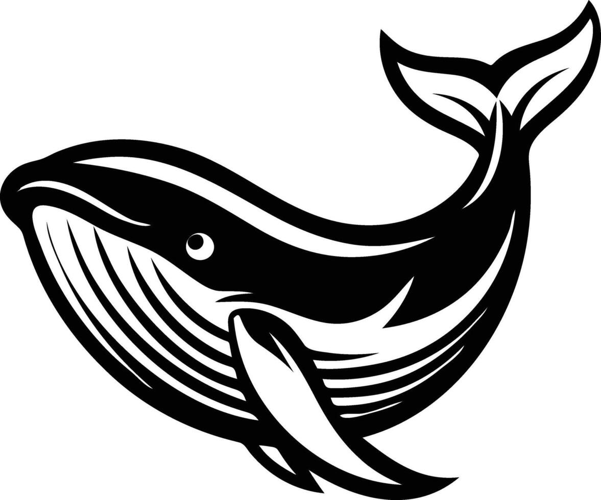 Mystical Whale Silhouette Available on EPS File vector