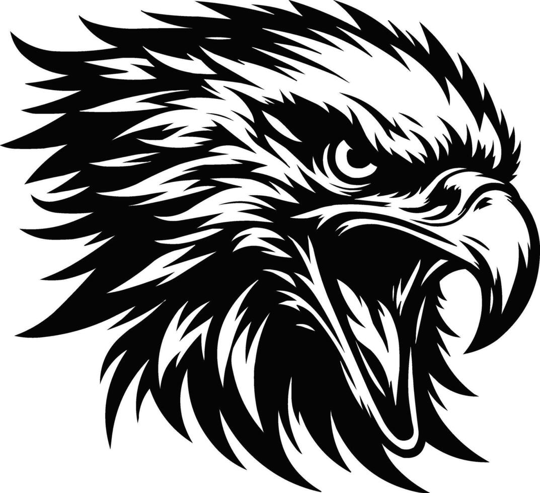Silhouette Roaring Eagle Head Available on EPS File vector